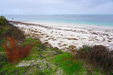Turquoise waters and white sand in the Jurien Bay Marine Park on the Coral Coast of Western Australia