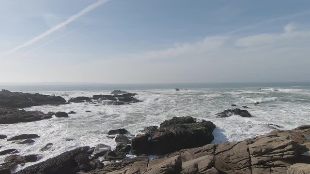 Footage of waves on the Brittany coastline close to Point du Talud.