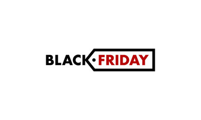Black Friday Logo Discount Sale Promo Sticker Label Design Concept