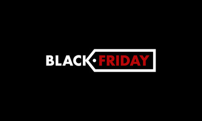 Black Friday Logo Discount Sale Promo Sticker Label Design Concept