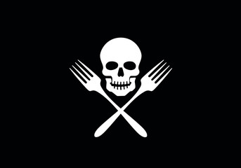 illustration of skull and crossfork