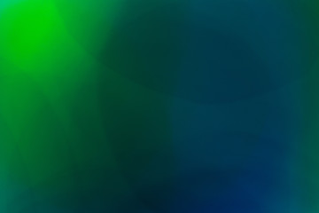 Colourful green and blue Bokeh, lens flare, light leas for film effect and background