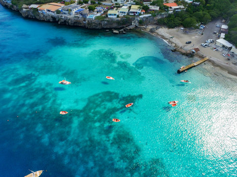Aerial view of Curaçao Westpunt, Caribbean