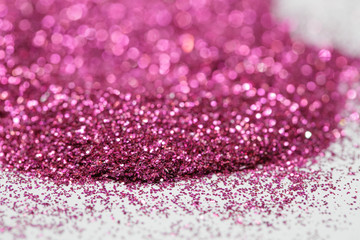 Pink and purple glitter, Defocused abstract holidays lights With Sparkle for background.