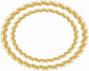 frame with flowers gold