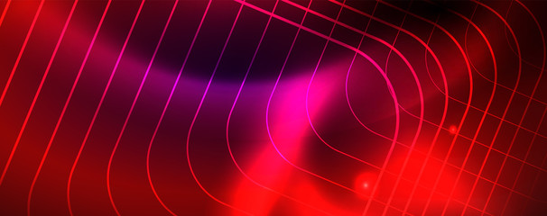 Shiny glowing design background, neon style lines, technology concept, vector