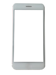 mobile phone touch screens and blank screens that are separate from the white background.