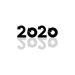 Happy new year 2020 vector icon design