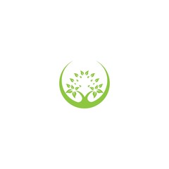 Tree leaf vector logo design, eco-friendly concept