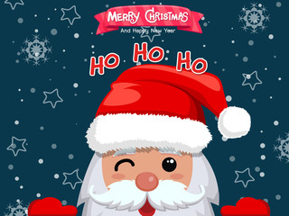 Merry Christmas greeting cards with of Santa Claus. Celebration event for Merry Christmas and New Year. Vector clipart illustration