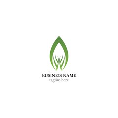 Tree leaf vector logo design, eco-friendly concept