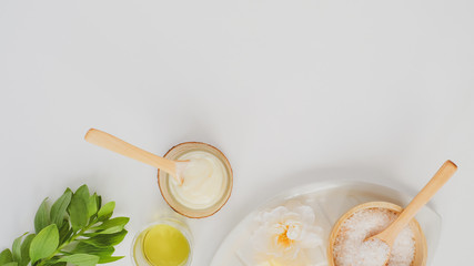 spa and skin care product with luxury natural ingredient . Himalaya pink salt and natural massage essential oil.