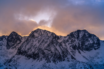 Fototapeta na wymiar Mountain sunrise in Andorra