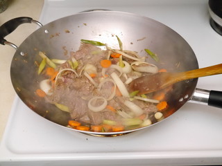 veggies in a wok