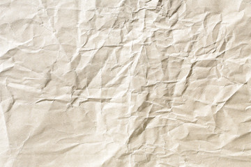 Brown crumpled kraft paper texture background texture 