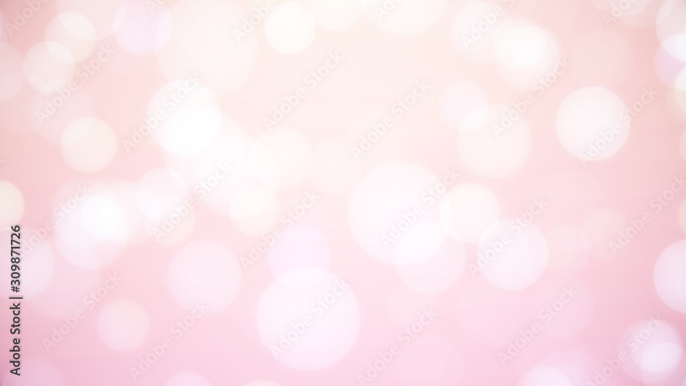 Wall mural abstract beautiful double bokeh light blurred glowing pastel gradient background. concept for weddin