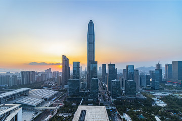 Naklejka na ściany i meble Shenzhen Futian Central District Skyline Cityscape 