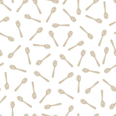 Vector white spoons simple monochrome repeat pattern. Perfect for fabric, scrapbooking and wallpaper projects.