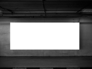 Blank Advertisement Billboards at car park of department store.front view