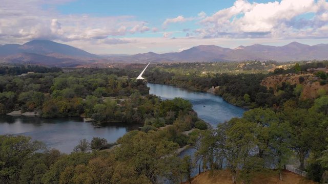 Aerial View Sacramento River Redding California Bully Choop Mountain