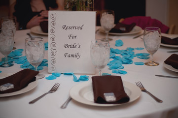 reserved sign on table