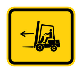 Forklift Point Left Symbol Sign Isolate On White Background,Vector Illustration