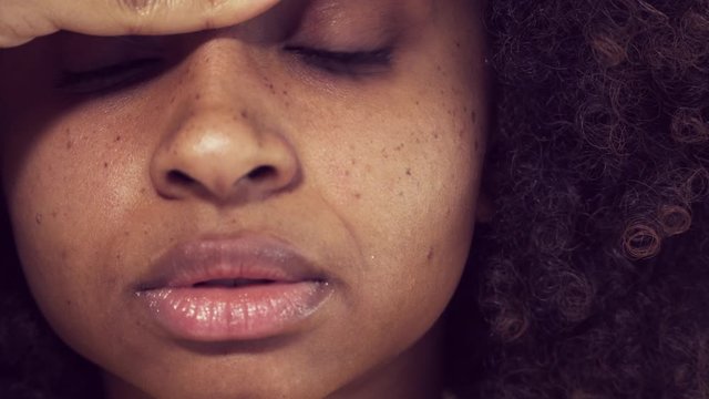 Stressed African American Woman On Computer, Working on Homework 2