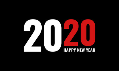 2020 happy new year, simple vector background or cover