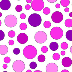 Vector pink & white polka dot background seamless pattern design illustration for birthday fabric party event decoration gift wrap scrapbook project print fabric wallpaper textile invitation fashion