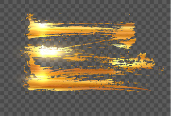 Golden grunge brush strokes vector background. EPS10