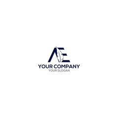AE Writer Logo Design Vector