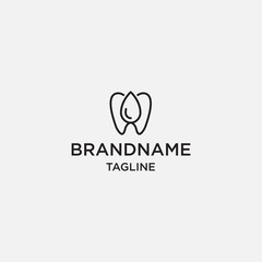 dental and water drop line logo design template