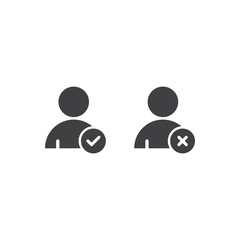 User or Person Icons With Check Mark