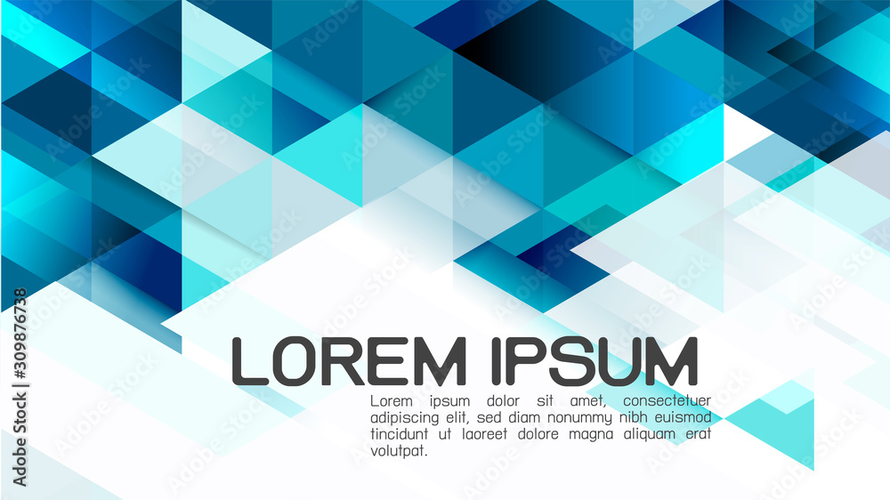 Wall mural abstract gradient blue background with mixed geometric template and modern overlapping on white back