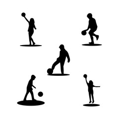 kids silhouettes concept playing with balls