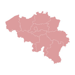 Vector illustration of administrative division map of Belgium. 