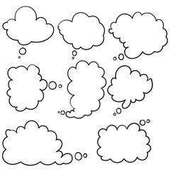 Think bubble isolated icon.hand drawn doodle style Vector illustration