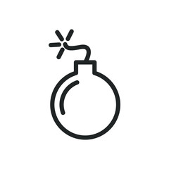 Obraz premium Bomb icon vector sign isolated for graphic and web design. Bomb symbol template color editable on white background. Thin linear graphic Eps10.