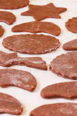 Dough for baking and preparation Christmas cookies or gingerbread