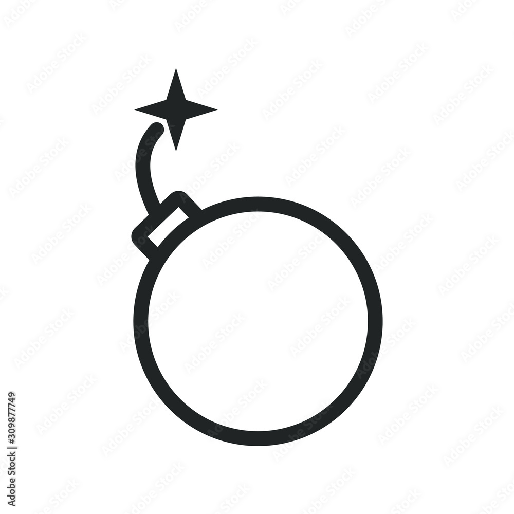 Poster Bomb icon vector sign isolated for graphic and web design. Bomb symbol template color editable on white background. Thin linear graphic Eps10.