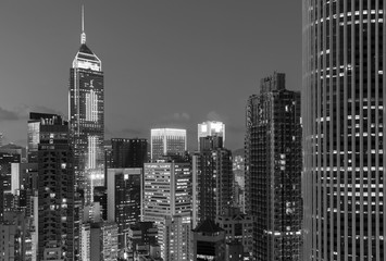 Obraz na płótnie Canvas Skyline of downtown of Hong Kong city at night
