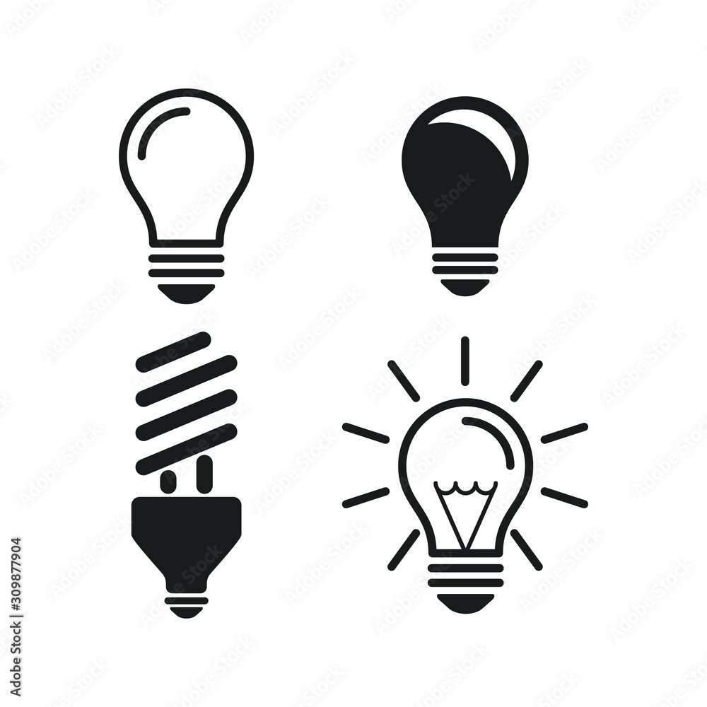 Leinwandbilder light bulb icon vector sign isolated for graphic and web design. glowing light bulb symbol template 