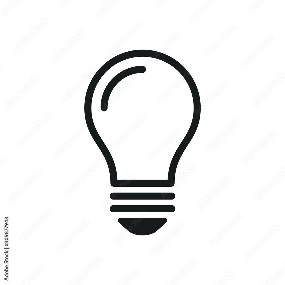 Aufkleber light bulb icon vector sign isolated for graphic and web design. glowing light bulb symbol template color editable on white background, Thin linear graphic Eps10.