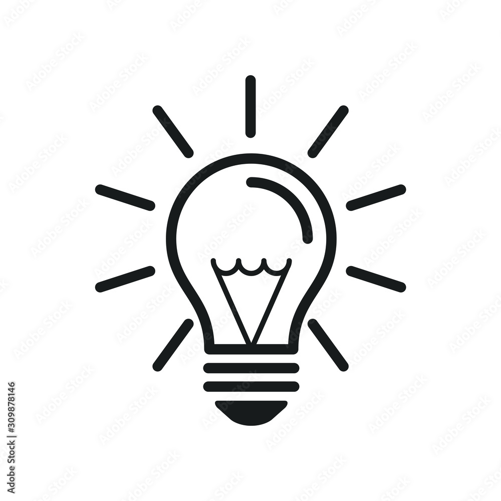 Leinwandbilder light bulb icon vector sign isolated for graphic and web design. glowing light bulb symbol template 