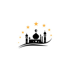 islamic mosque logo vector icon template