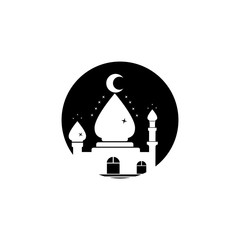 islamic mosque logo vector icon template