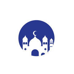 islamic mosque logo vector icon template