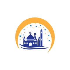 islamic mosque logo vector icon template