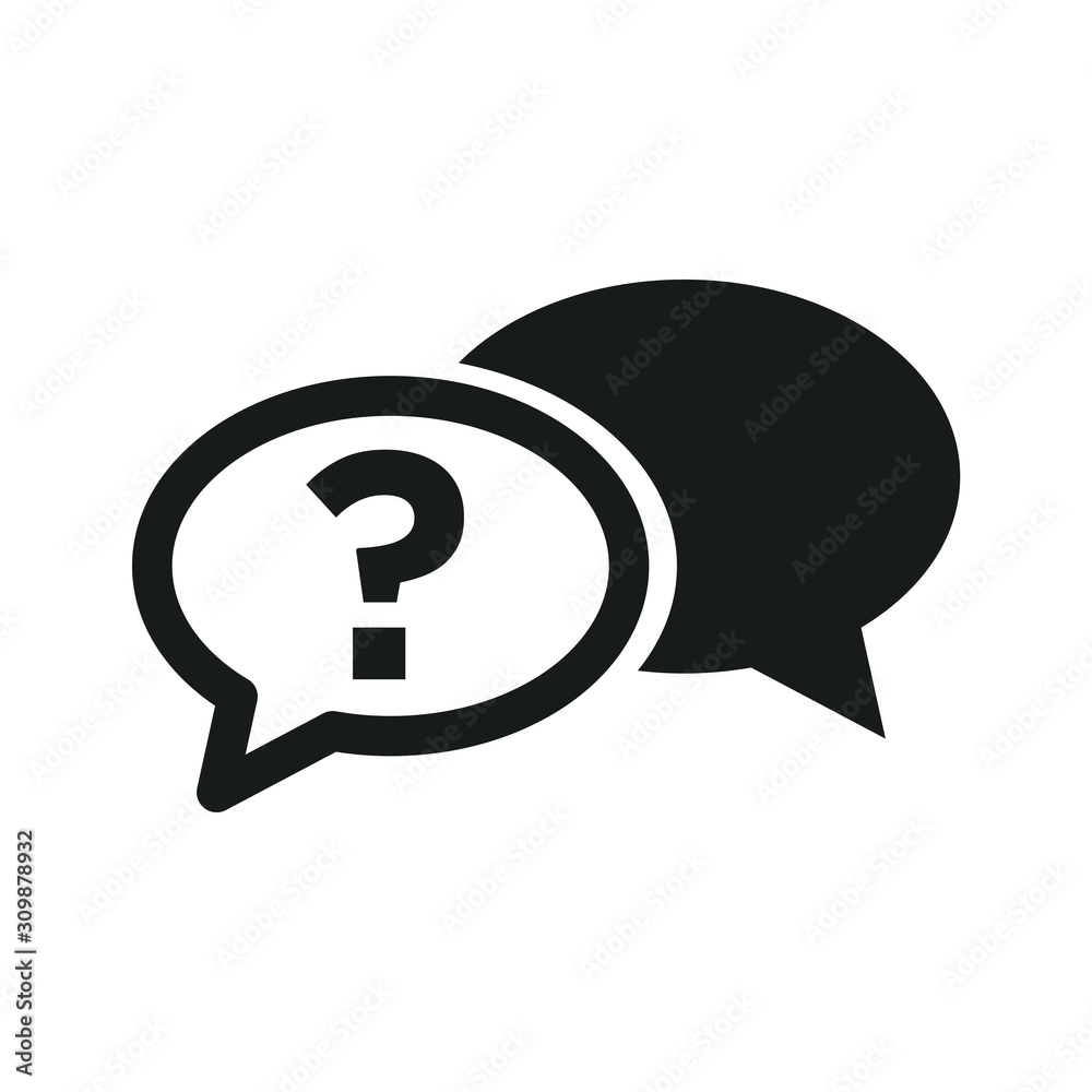Poster Chat, question icon vector sign isolated for graphic and web design. Help symbol template color editable on white background, Thin linear graphic Eps10.