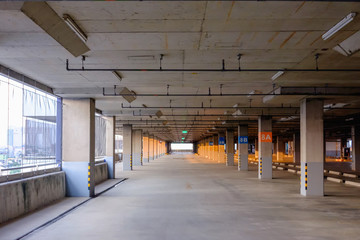 Empty space car park interior